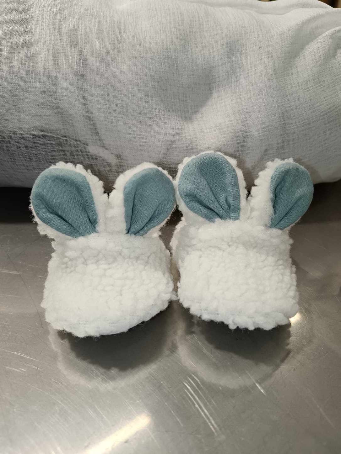 handmade baby slippers Sage