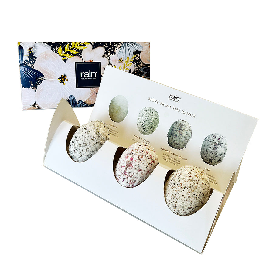 festive earth egg trio